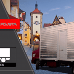 Furgón con puerta lateral y posterior de tres hojas