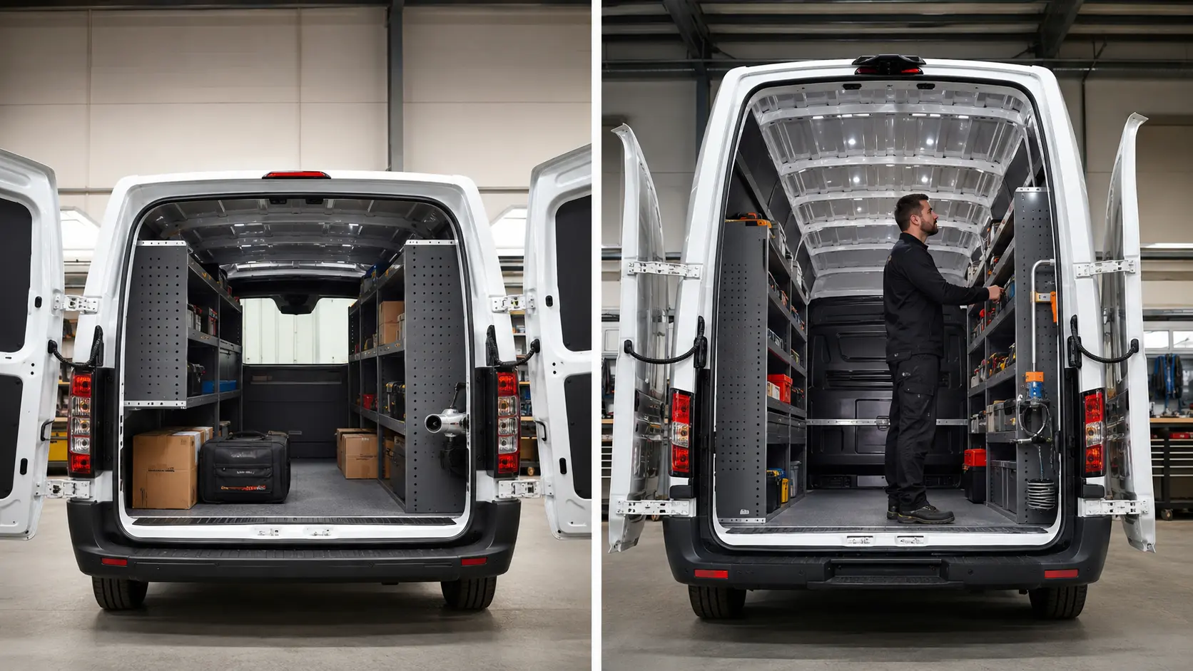 Comparación del espacio interior y la ergonomía de una van H1 y una van H2