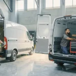 Comparación entre una van con portón trasero y otra con puertas de doble hoja