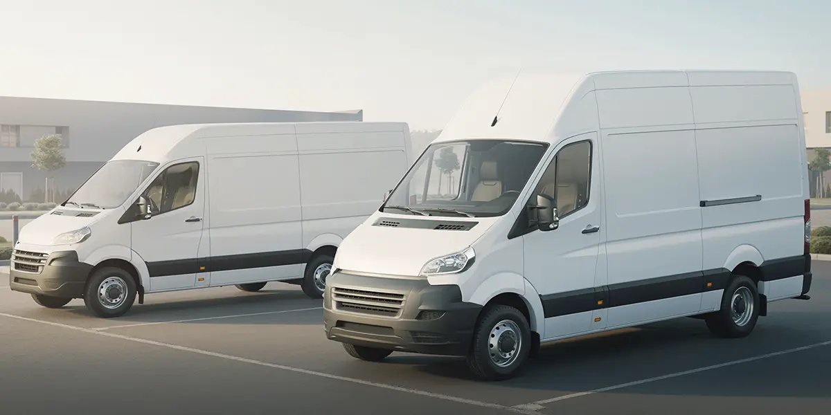 Vans de trabajo de diferentes tamaños para comparar necesidades de operación